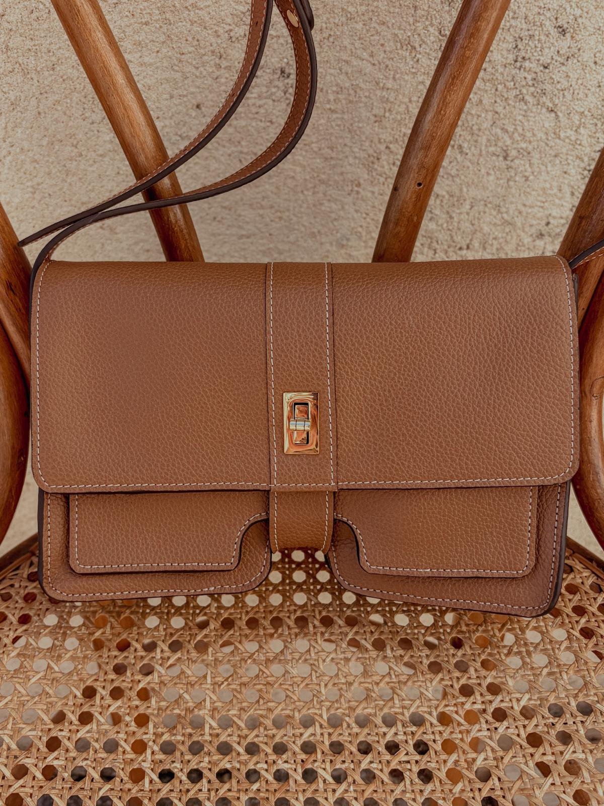 Sac original en cuir marron