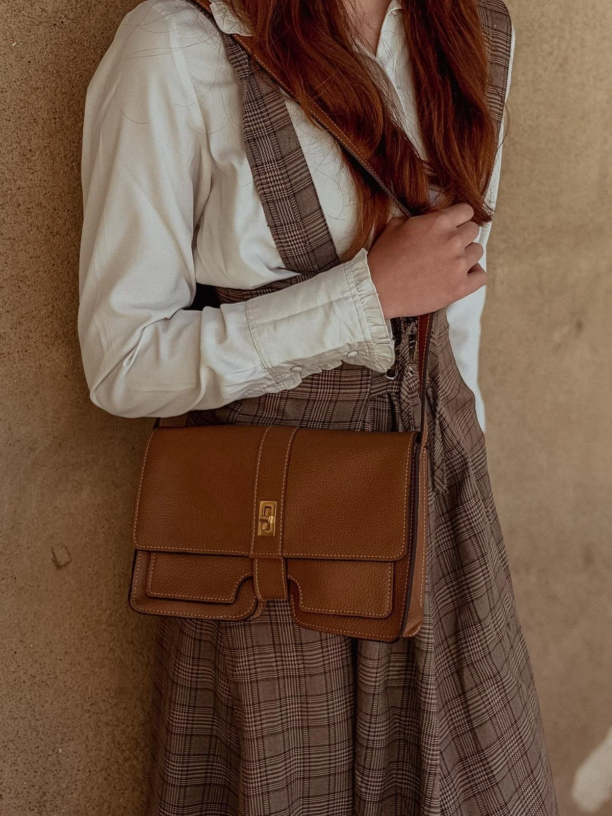 Sac français en cuir marron