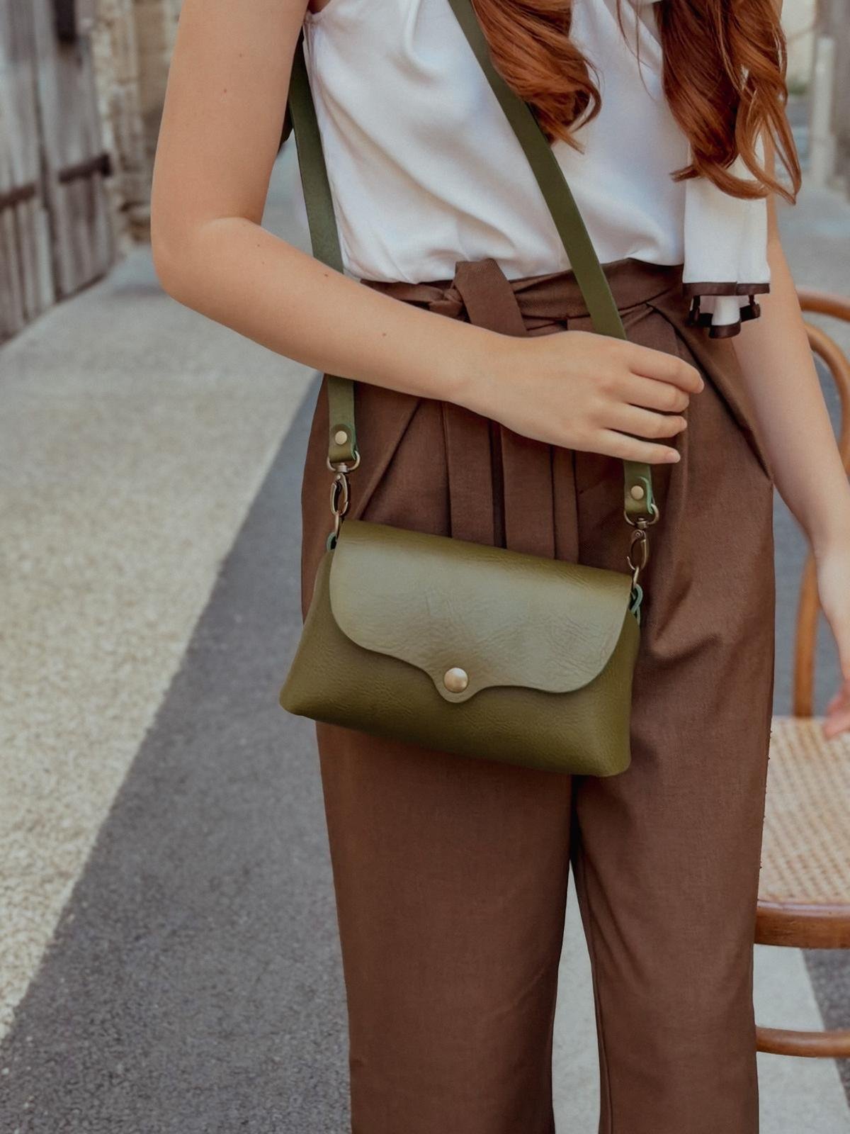 Sac en cuir kaki