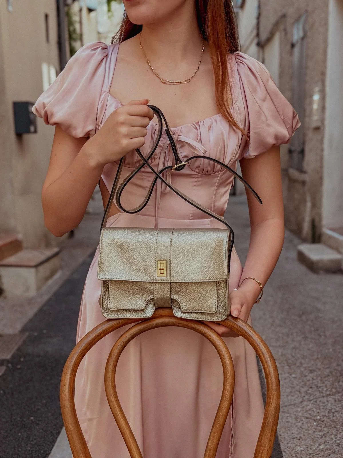 Sac en cuir doré