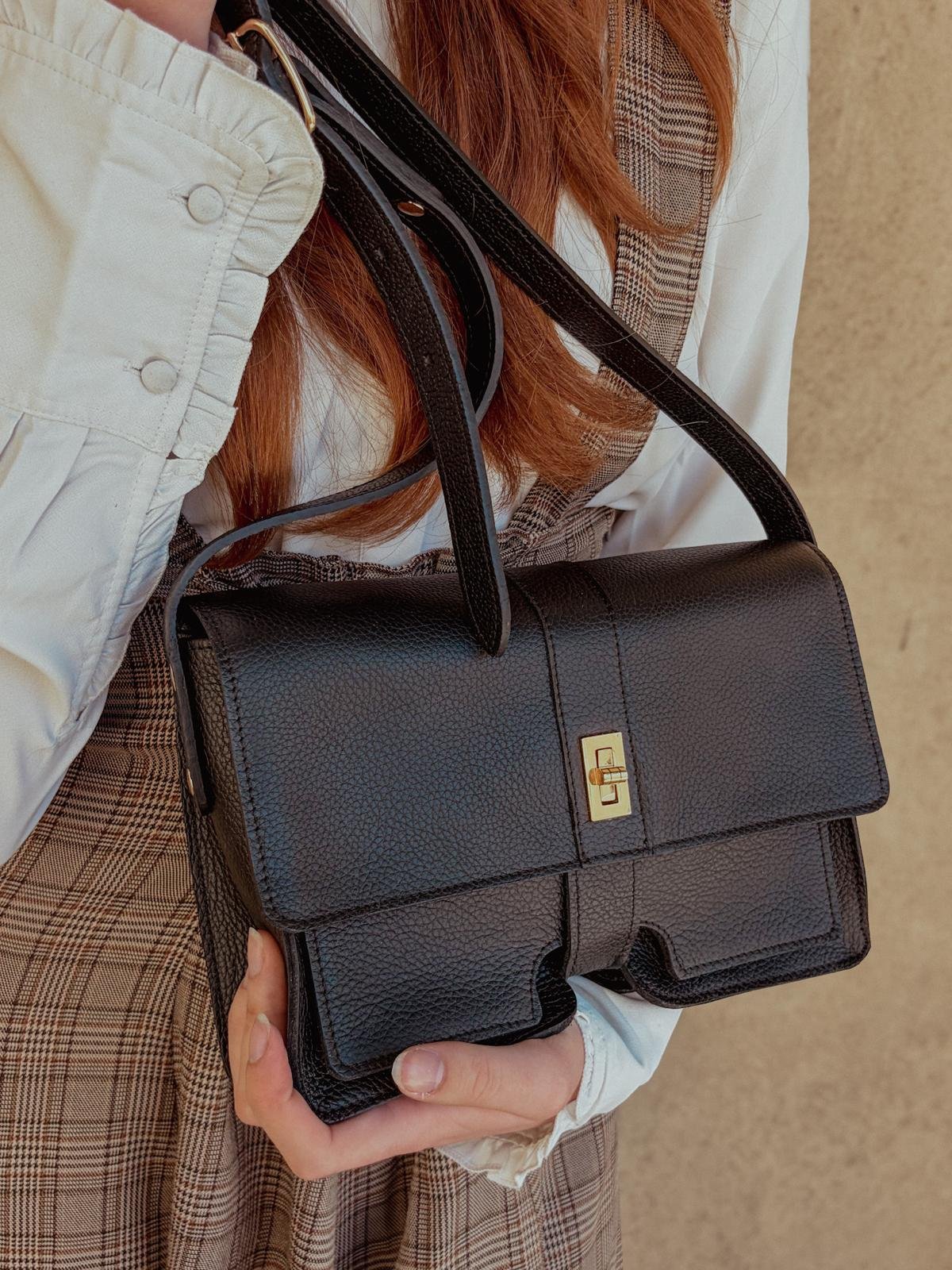 Sac en Cuir Noir - Justine