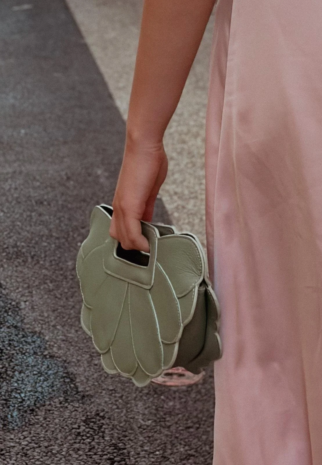Sac en cuir vert pastel