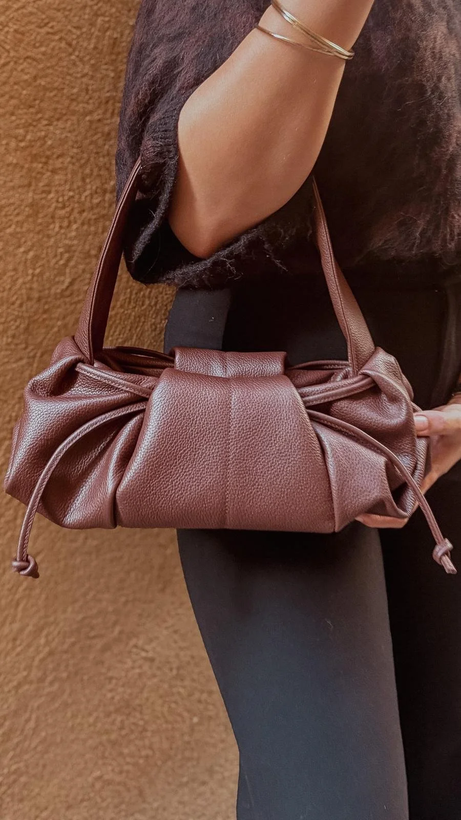 Sac en cuir marron chocolat