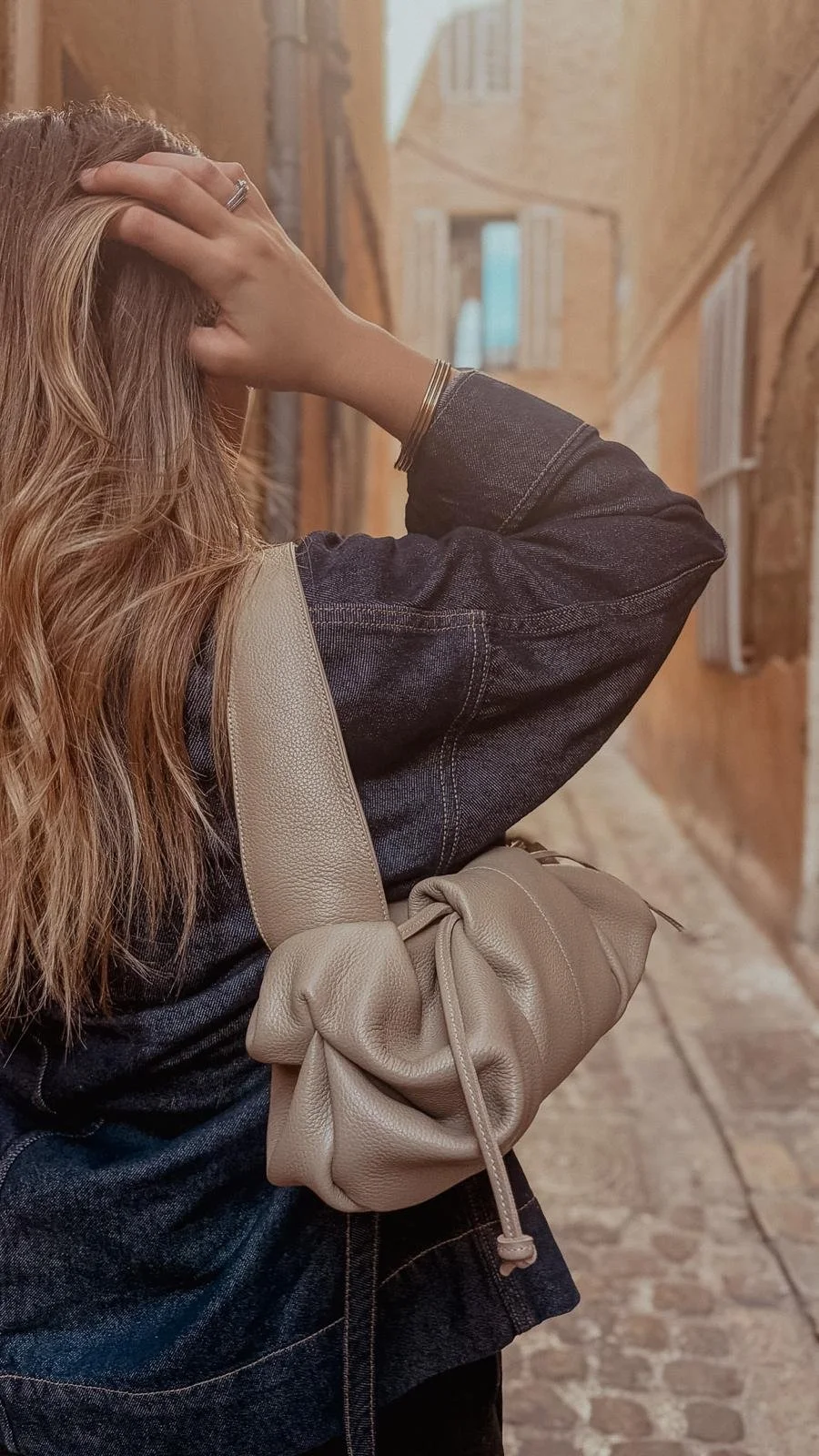Sac en cuir taupe