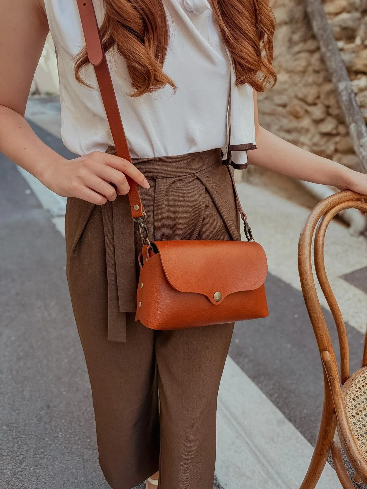 Sac en cuir marron clair