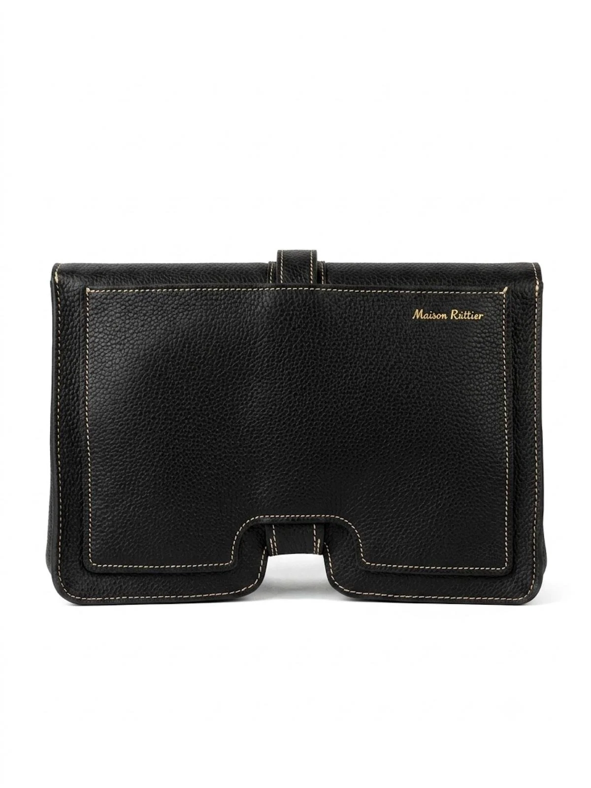 Sac en cuir noir style vachette