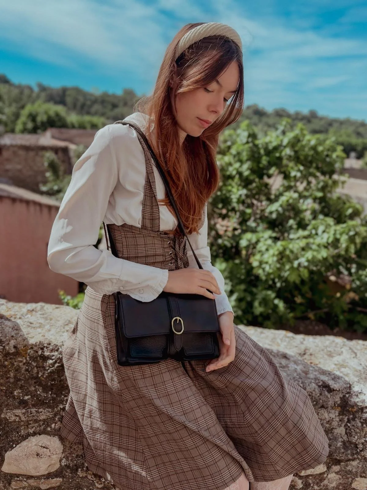 Sac français en cuir noir
