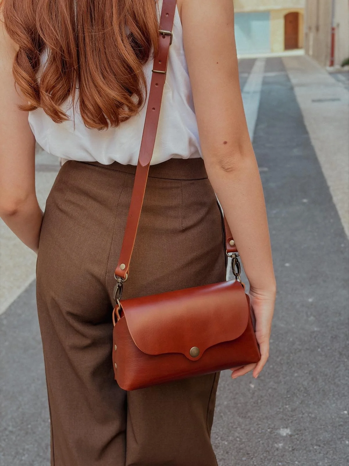 Sac en cuir marron