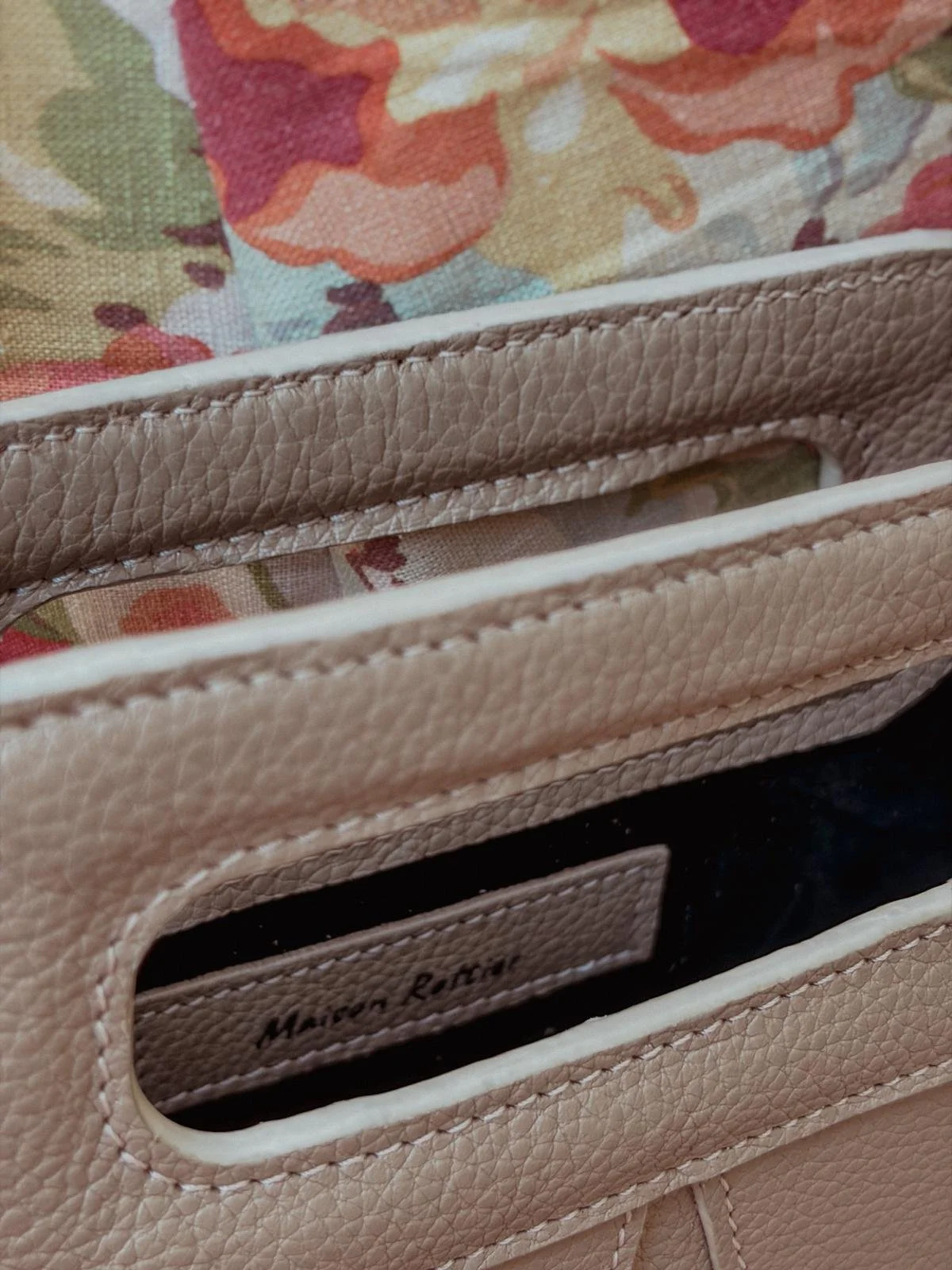 Sac de soirée en cuir taupe