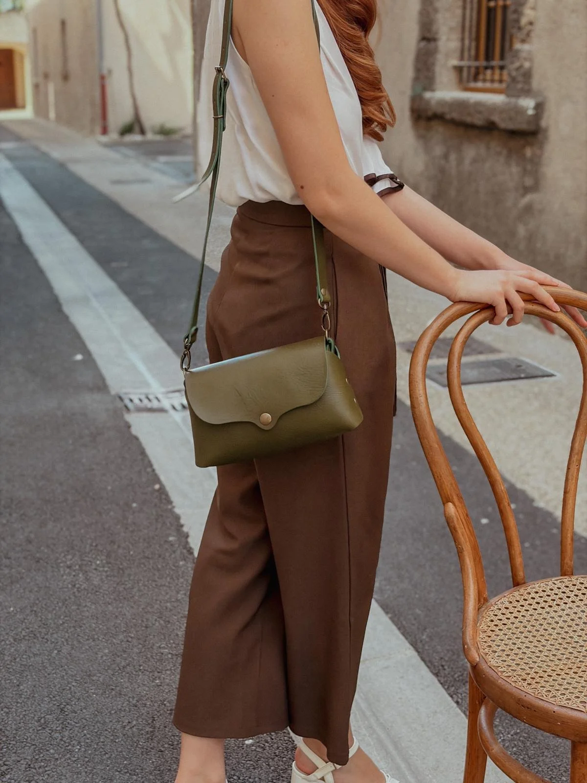 Sac en cuir vert