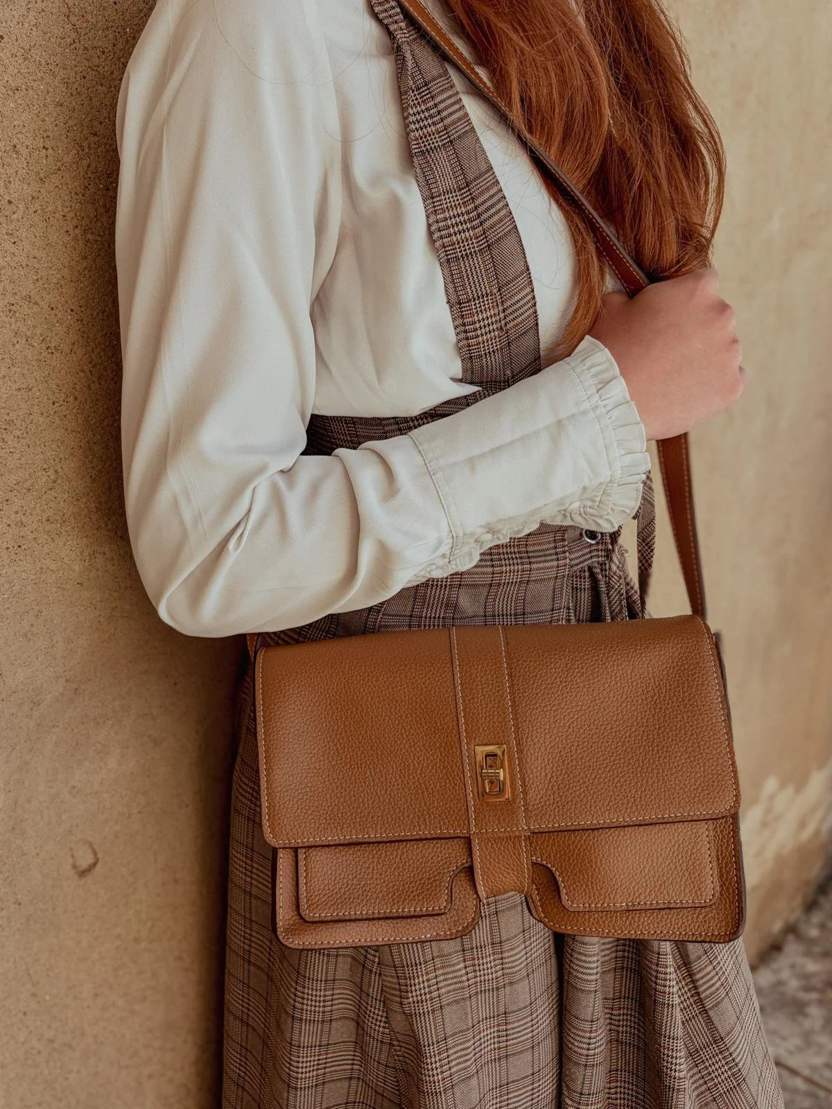 Sac français en cuir marron