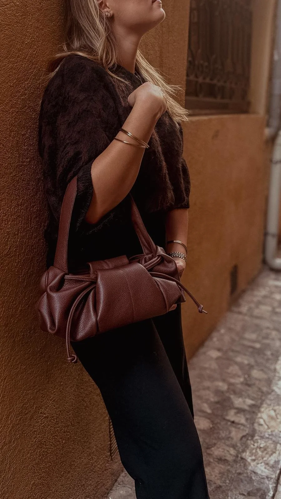 Sac en cuir marron chocolat
