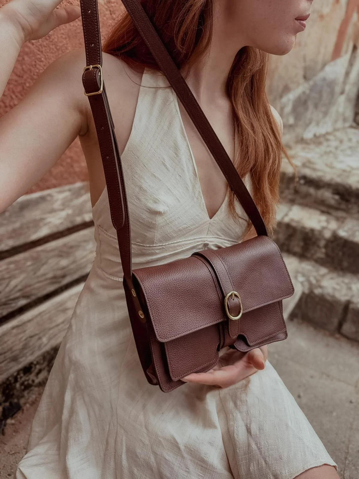 Sac en cuir chocolat