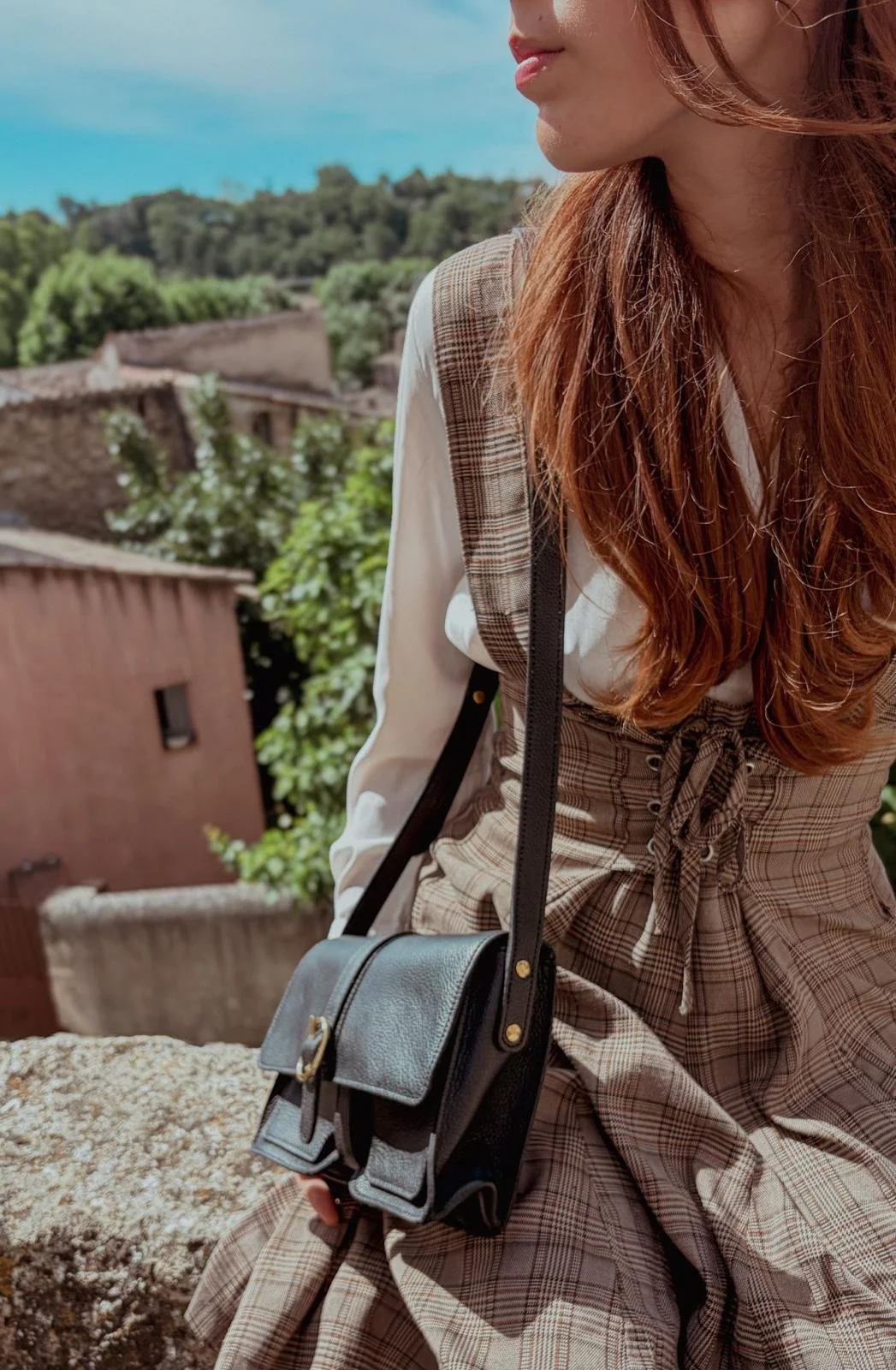 Sac français en cuir noir