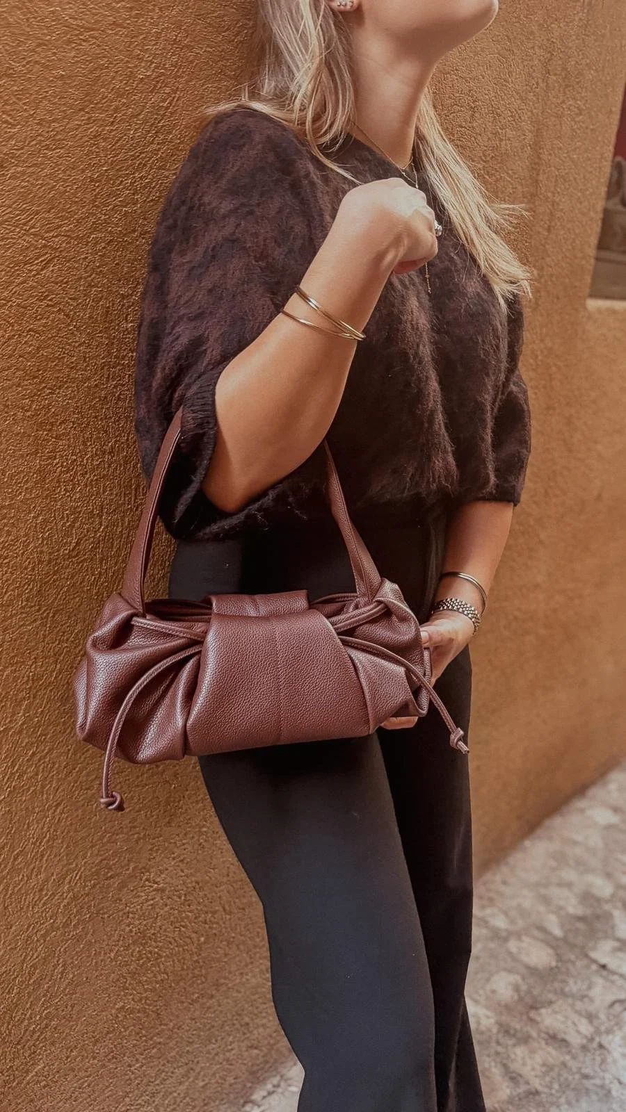 Sac en cuir marron chocolat