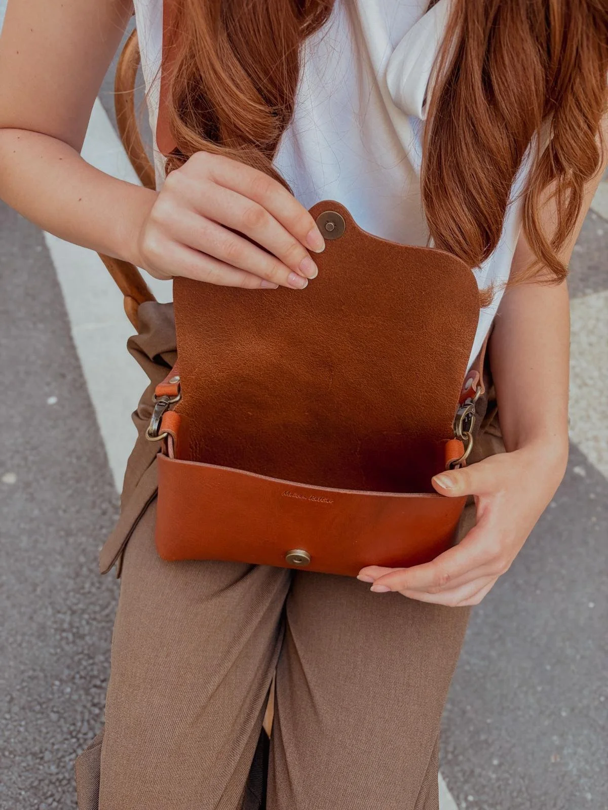 Sac en cuir marron clair