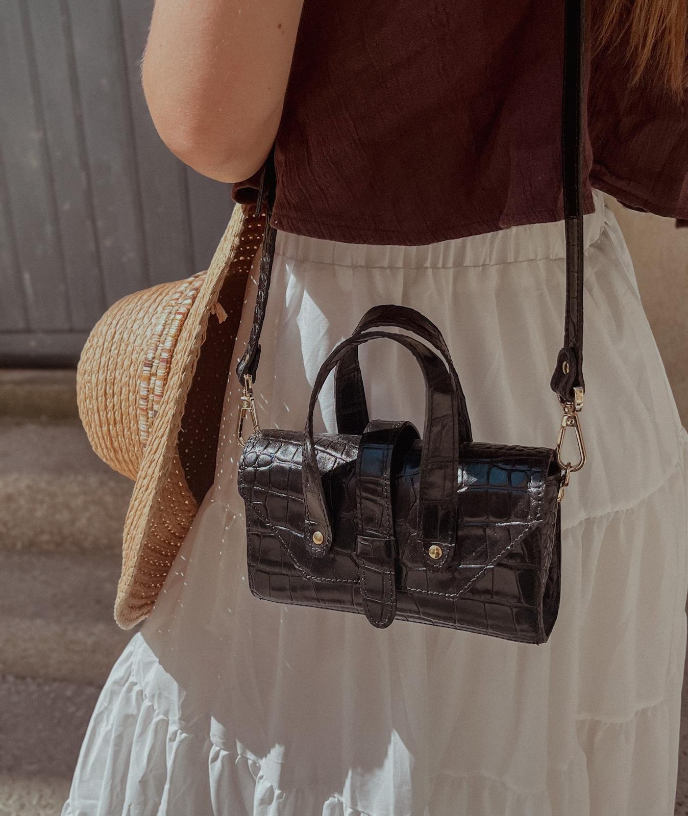 Sac en cuir noir