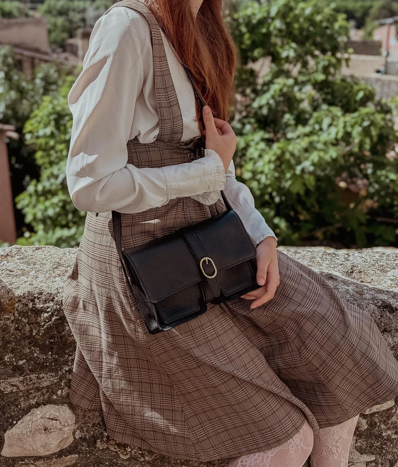 Sac français en cuir noir