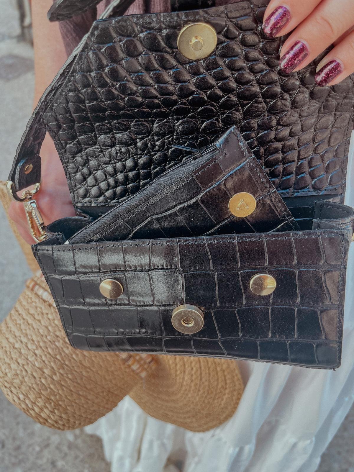 Sac en cuir noir