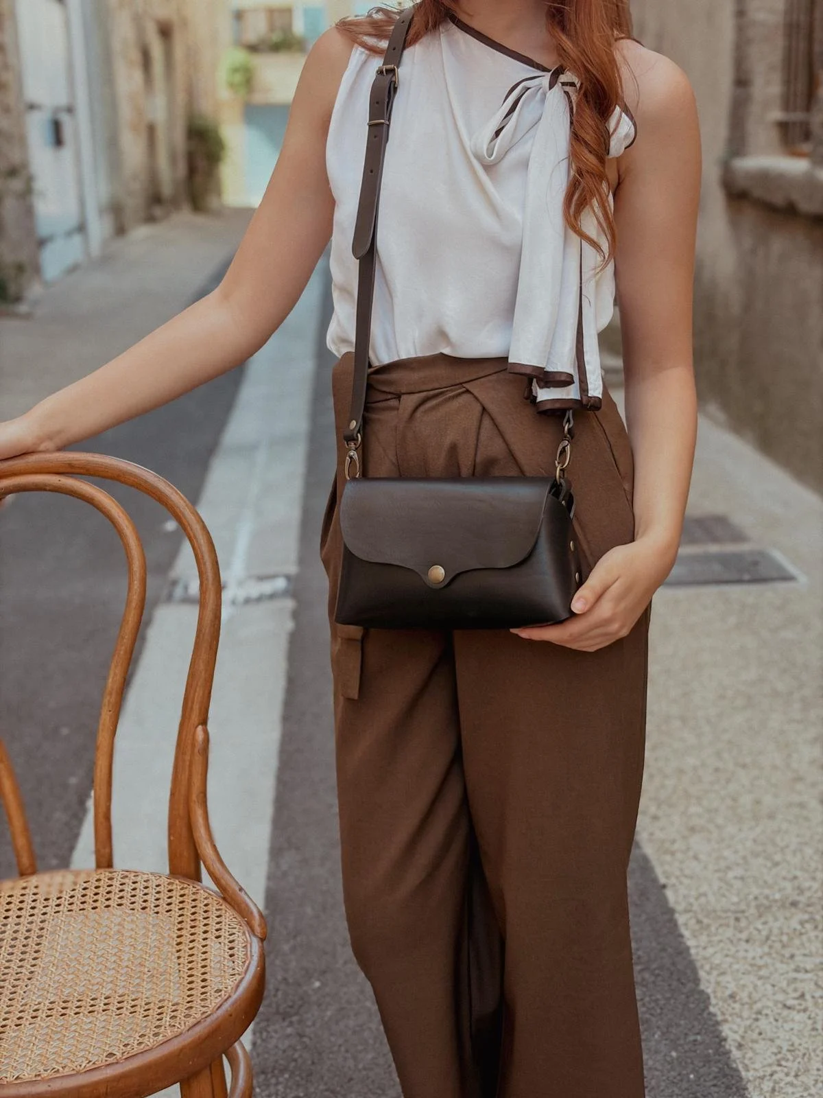Sac en cuir noir