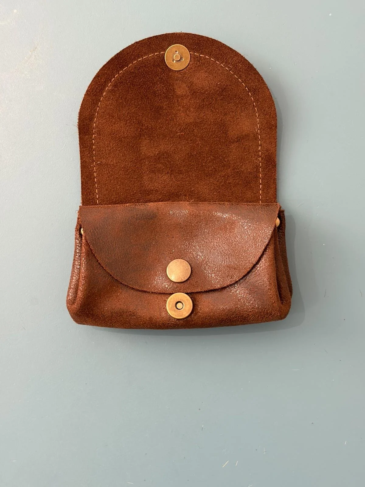 Portemonnaie en cuir marron léopard