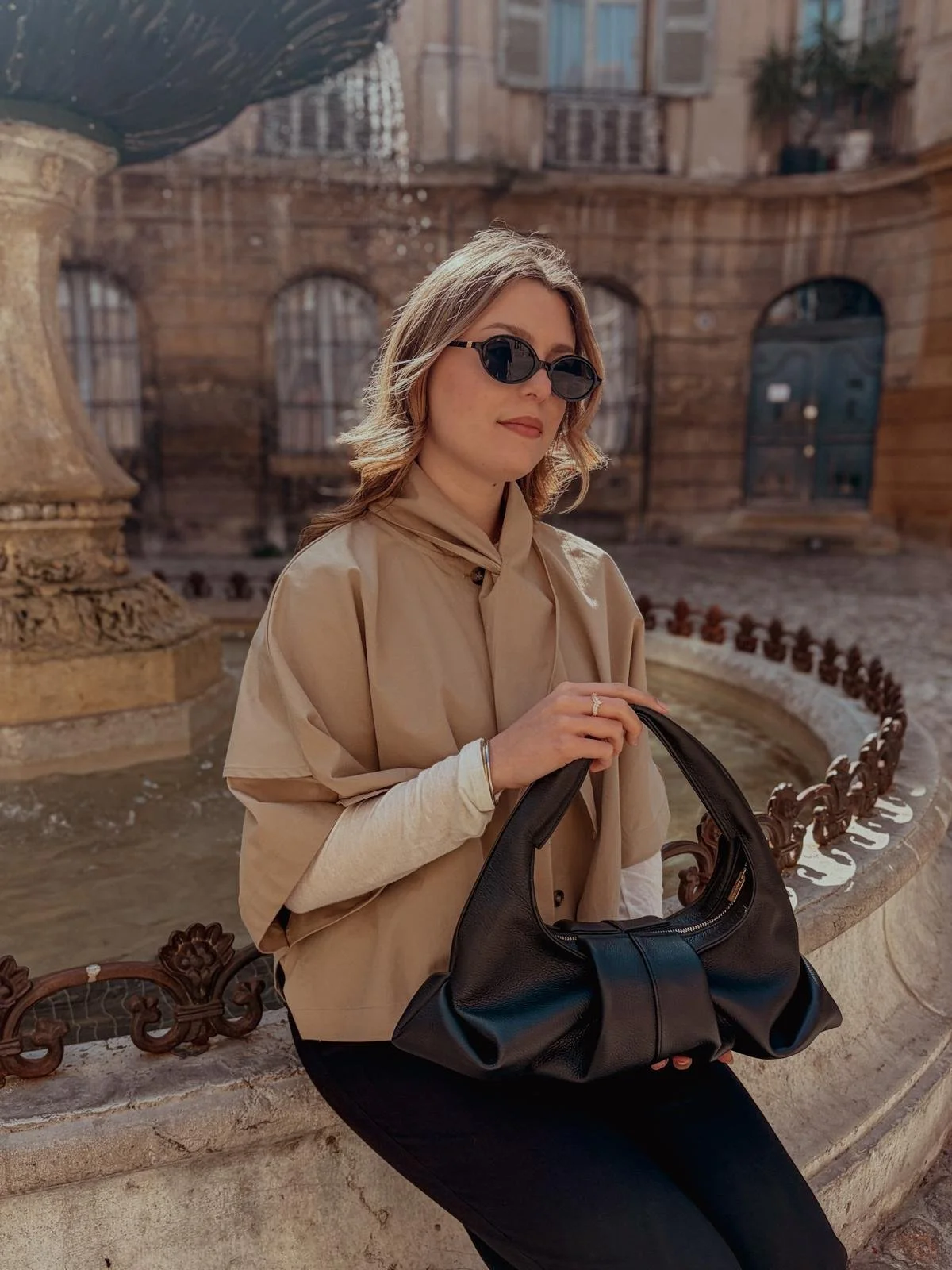 sac en cuir noir original