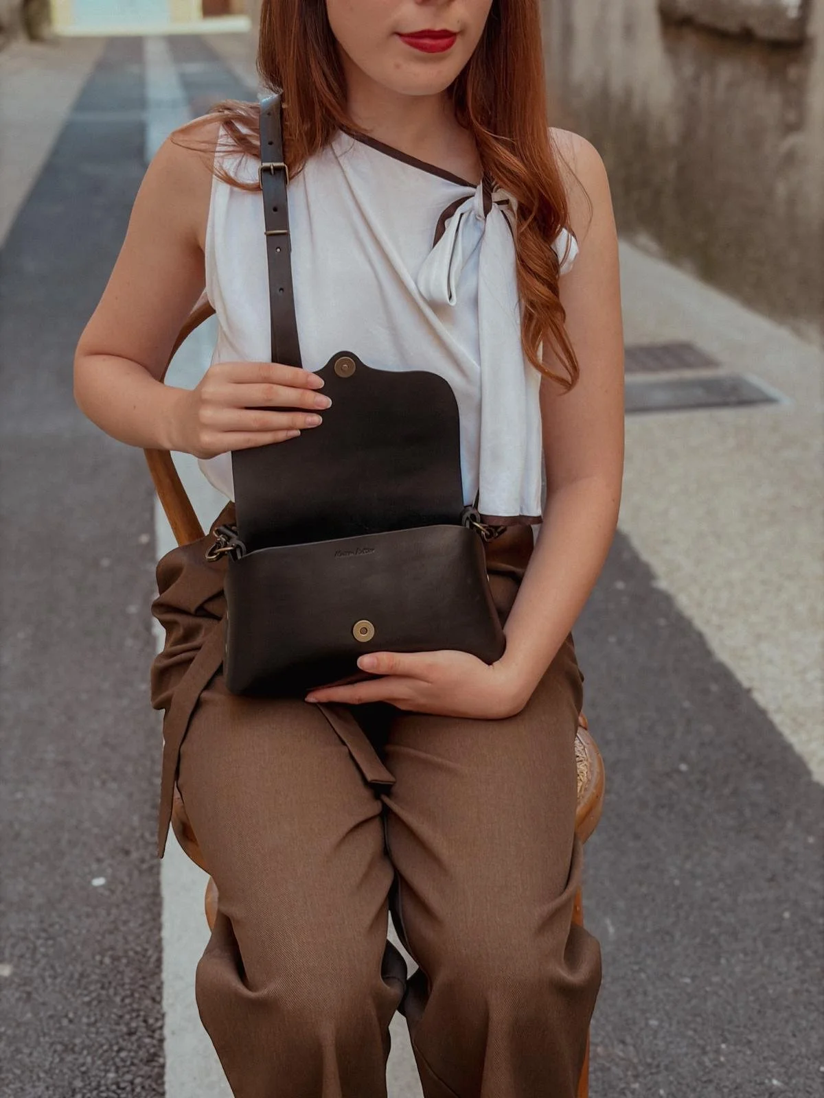 Sac en cuir noir