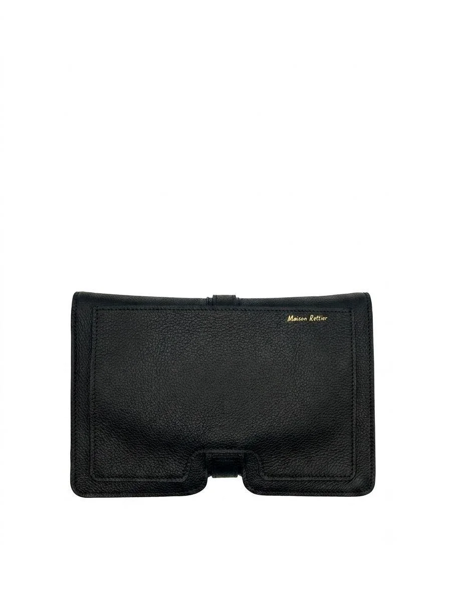 Sac français en cuir noir