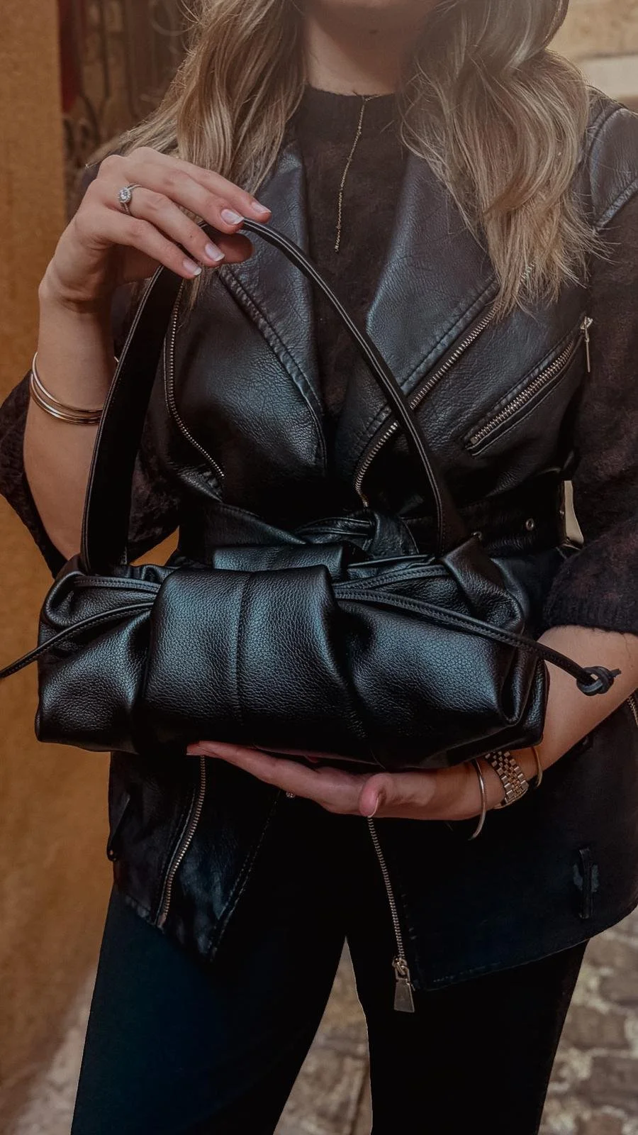 Sac en cuir noir