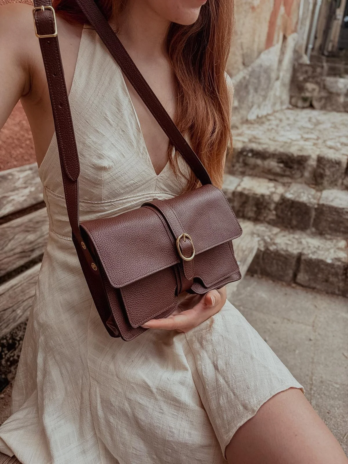 Sac original en cuir chocolat
