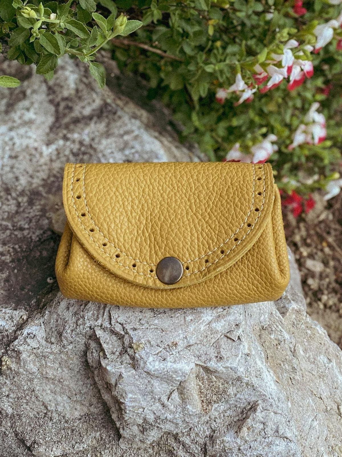 Porte-Monnaie Cuir Jaune - Mathilde