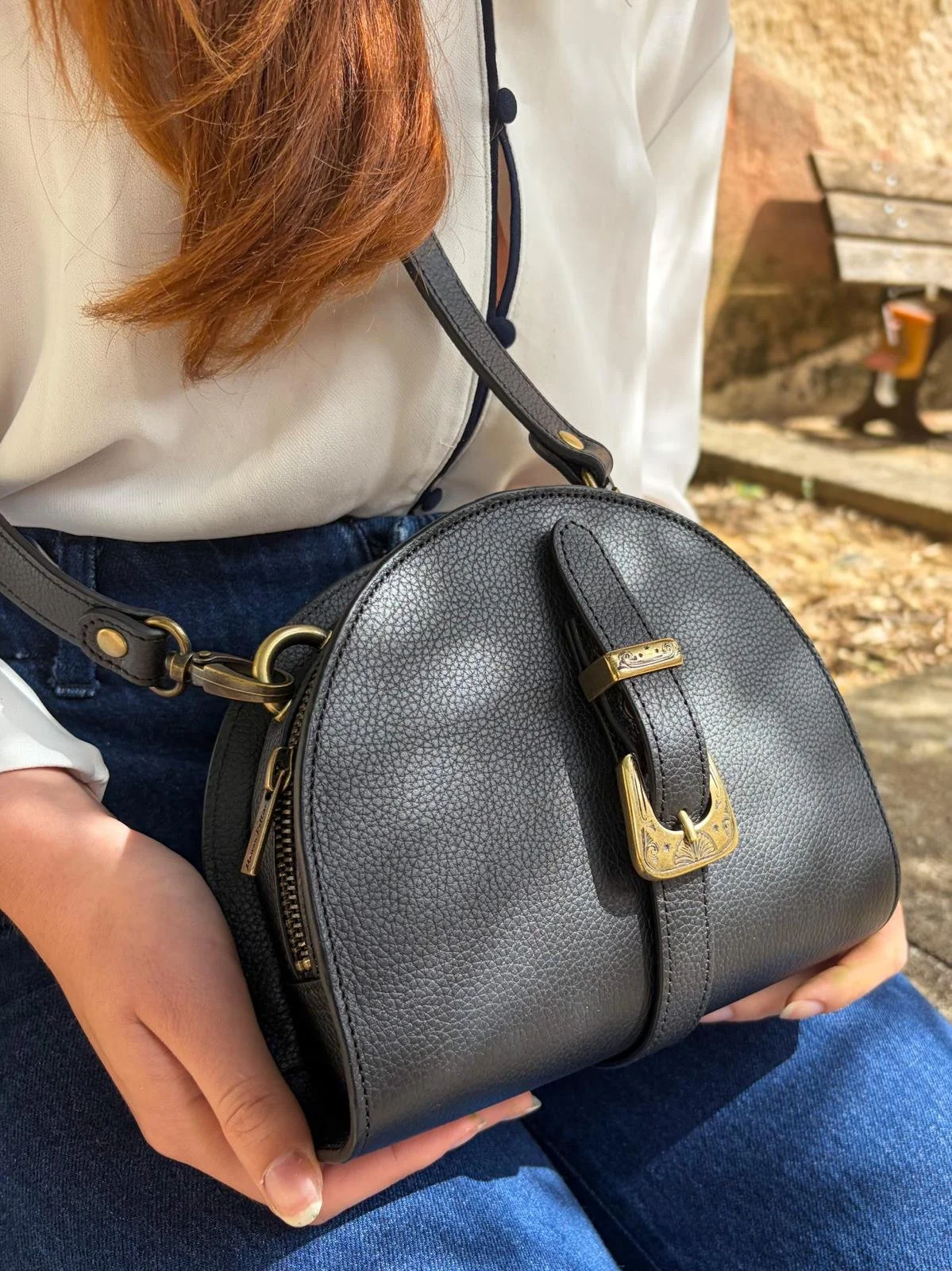 Sac cuir noir