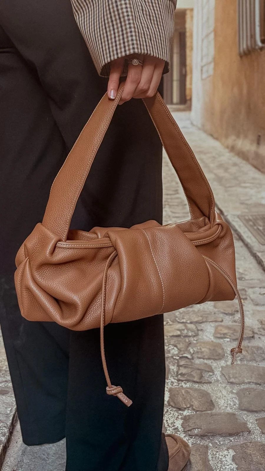 Sac en cuir camel