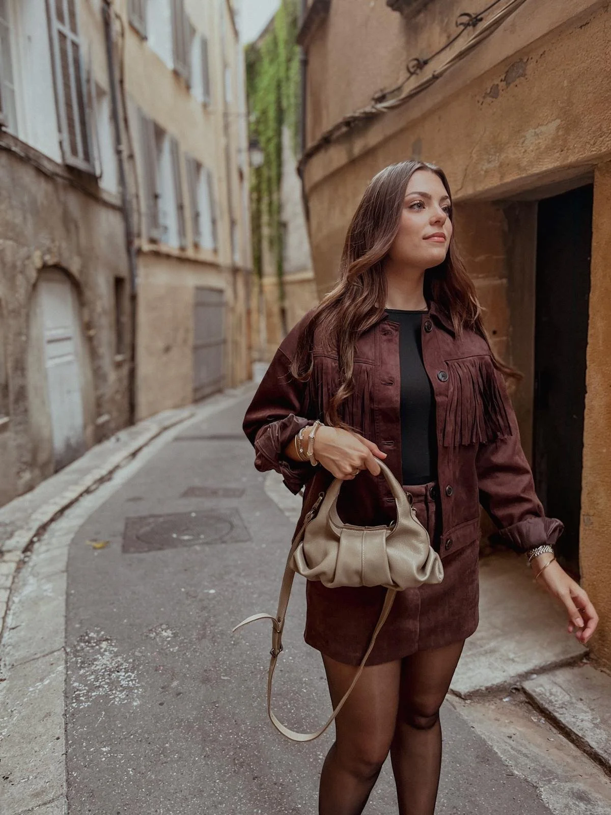 Sac en cuir taupe