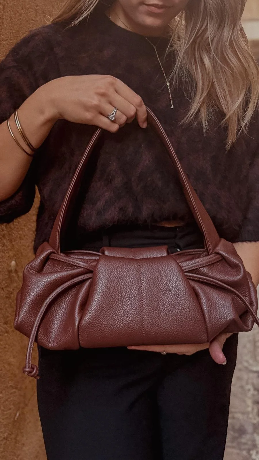 Sac Cuir Marron Chocolat - Aline