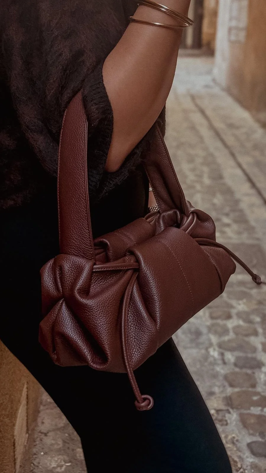 Sac en cuir marron chocolat