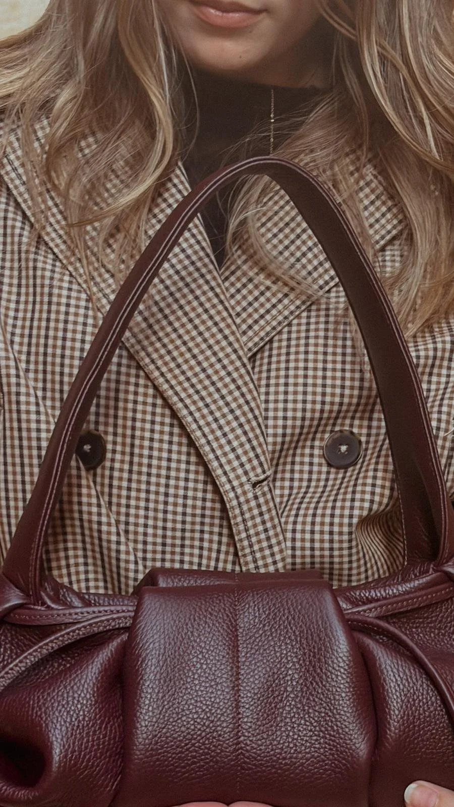 Sac en cuir bordeaux