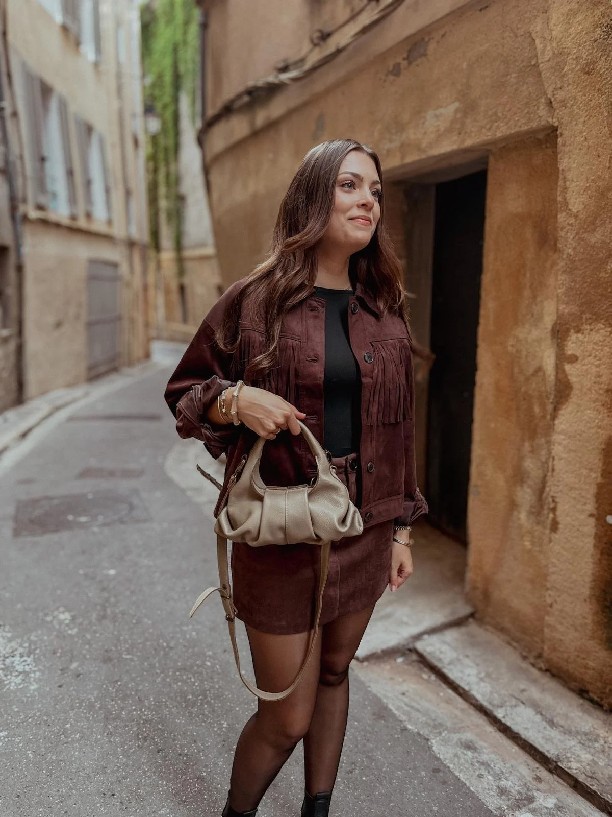 Sac en cuir taupe