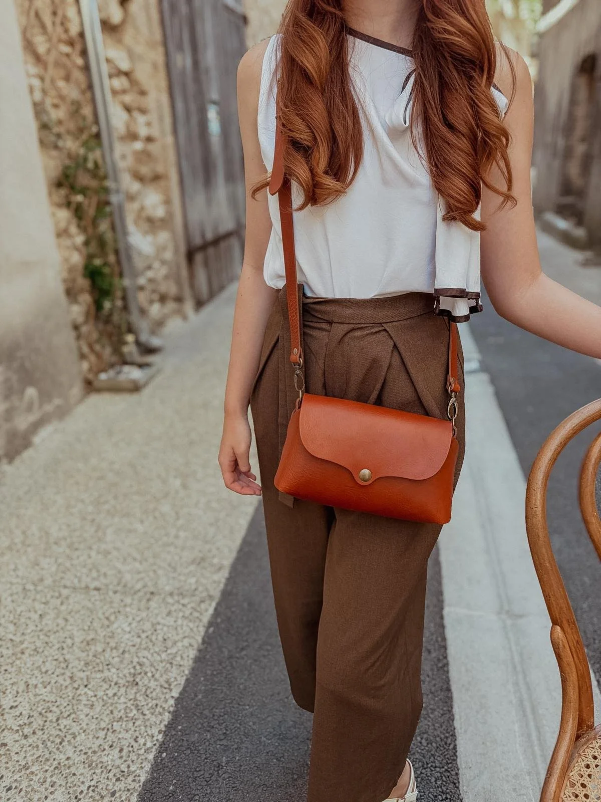 Sac en cuir marron clair