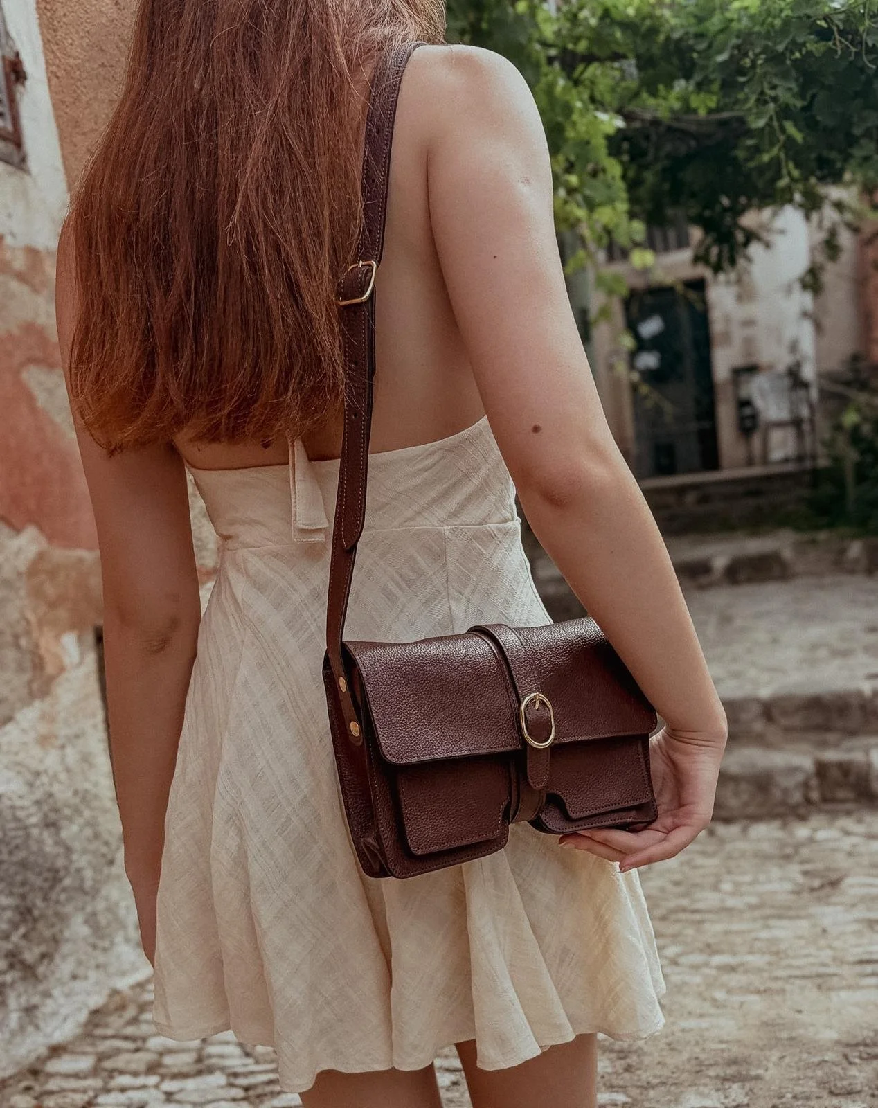 Sac en cuir marron chocolat