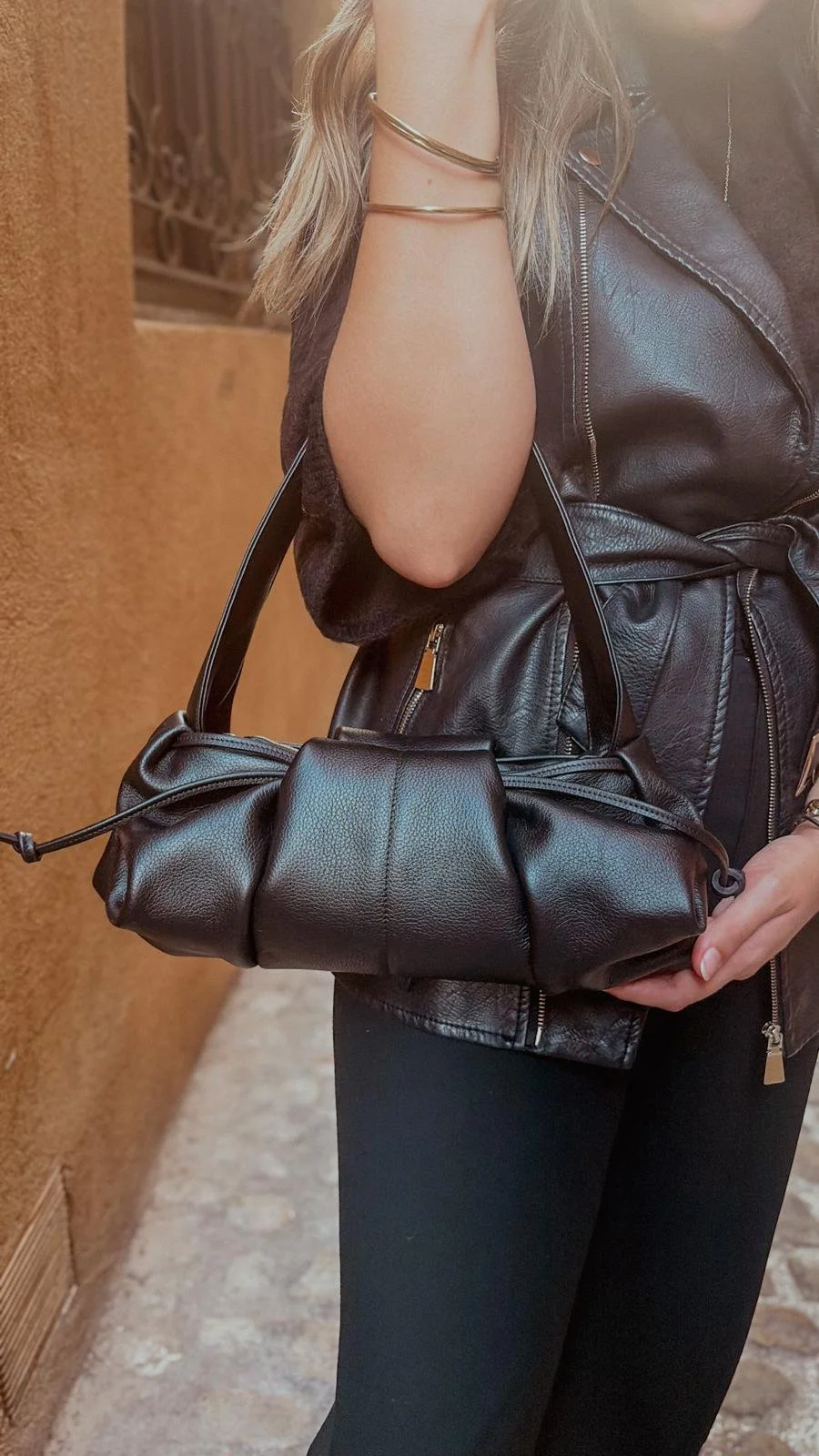 Sac en cuir noir