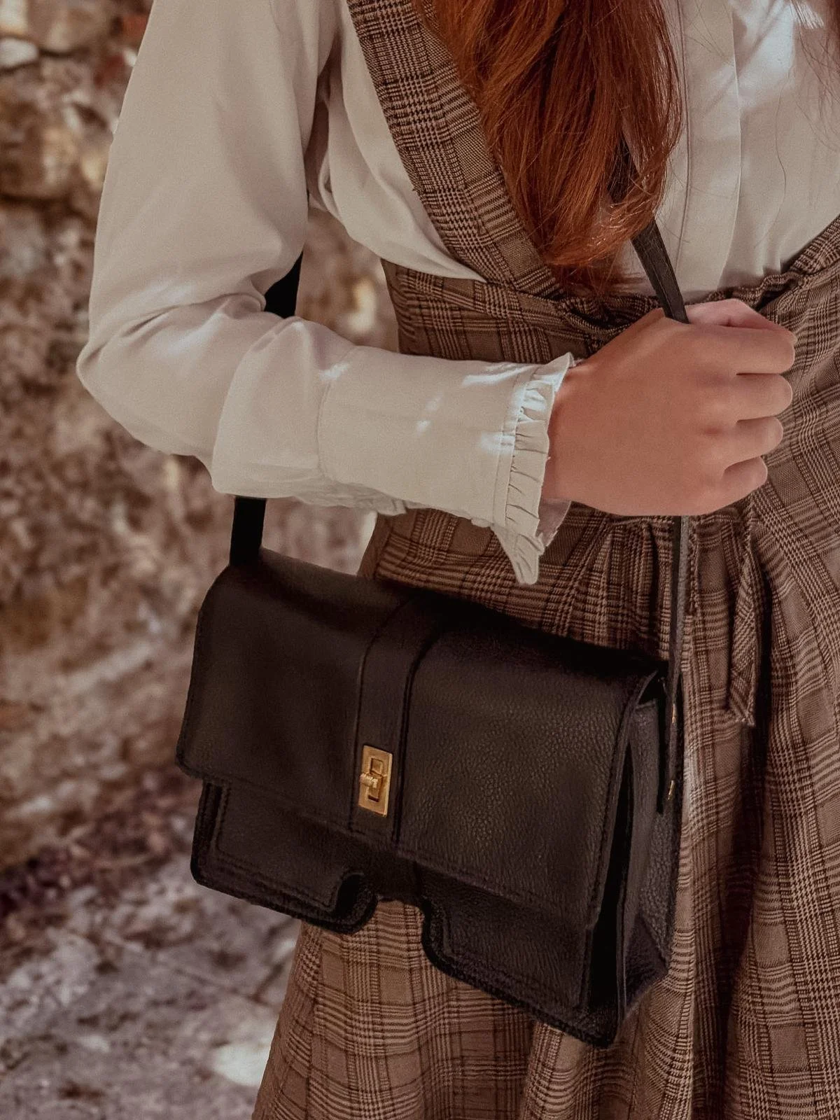Sac francais en cuir noir