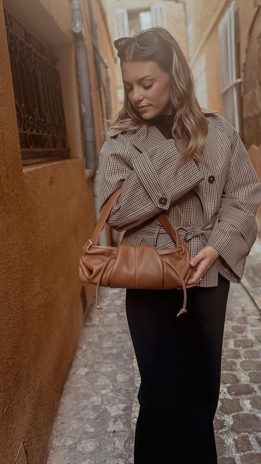 Sac en cuir camel