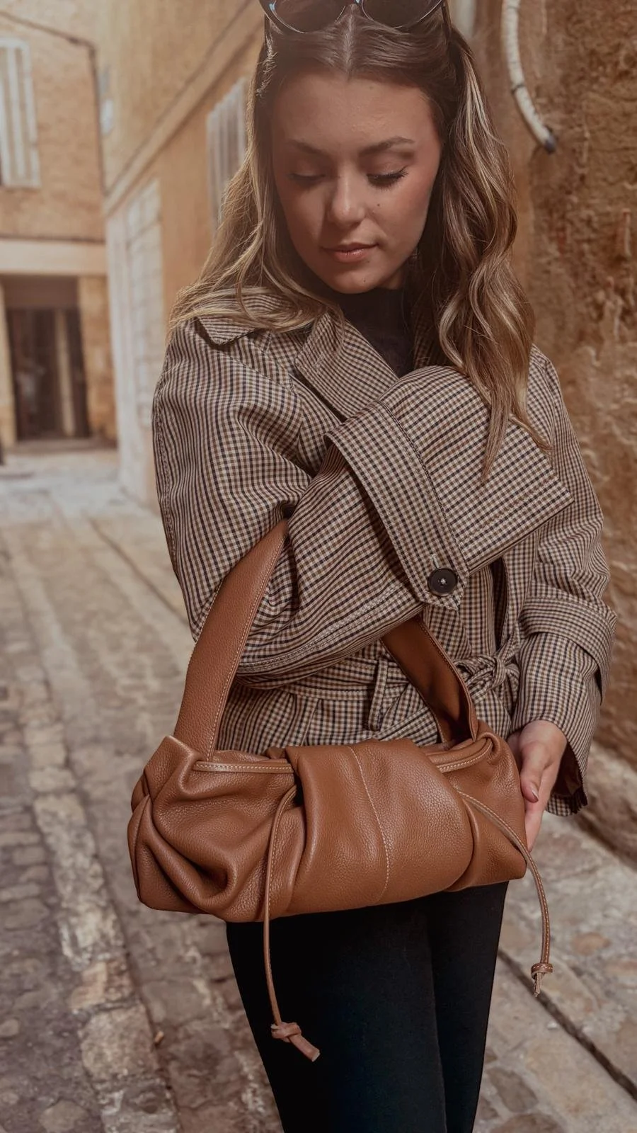 Sac en cuir camel