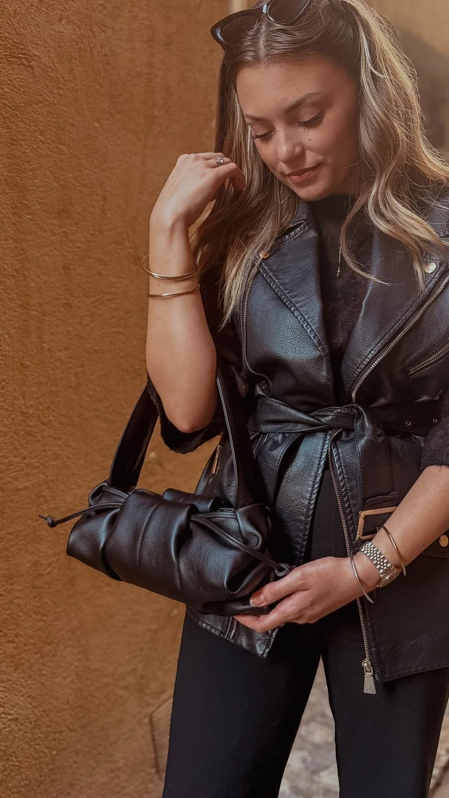 Sac en cuir noir