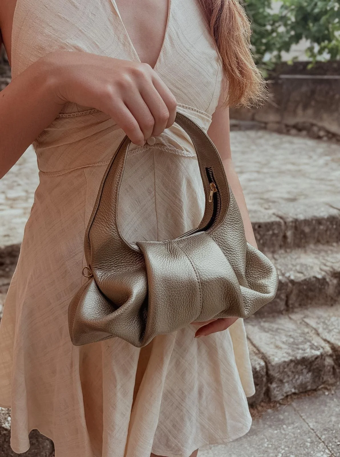 Sac en cuir doré