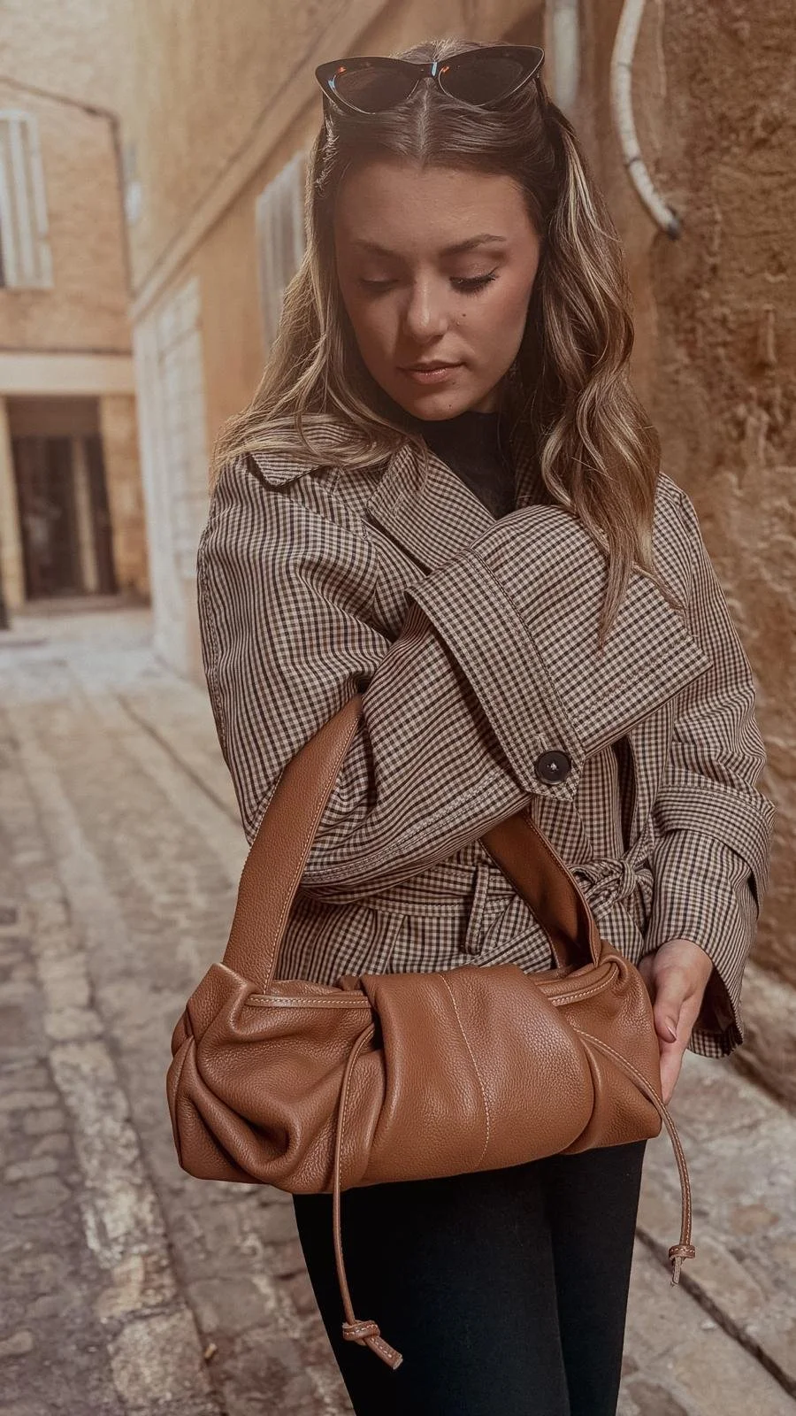 Sac en cuir camel