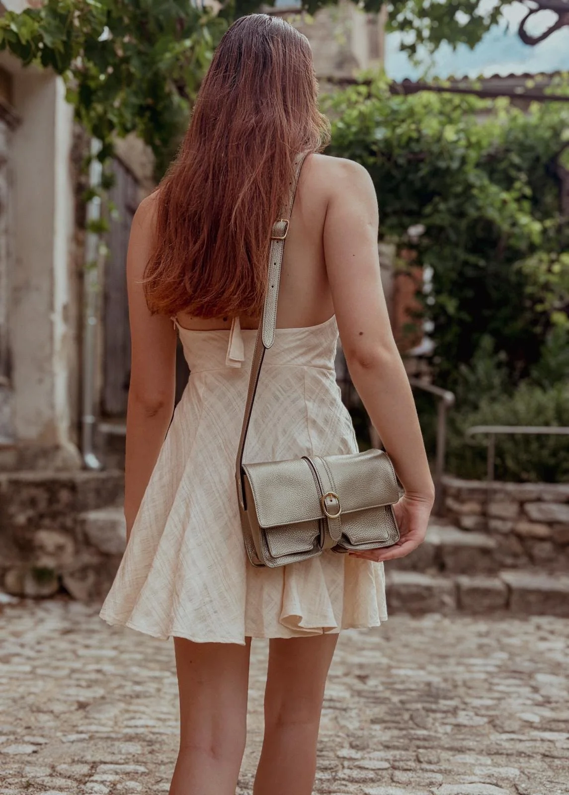 Sac en cuir doré
