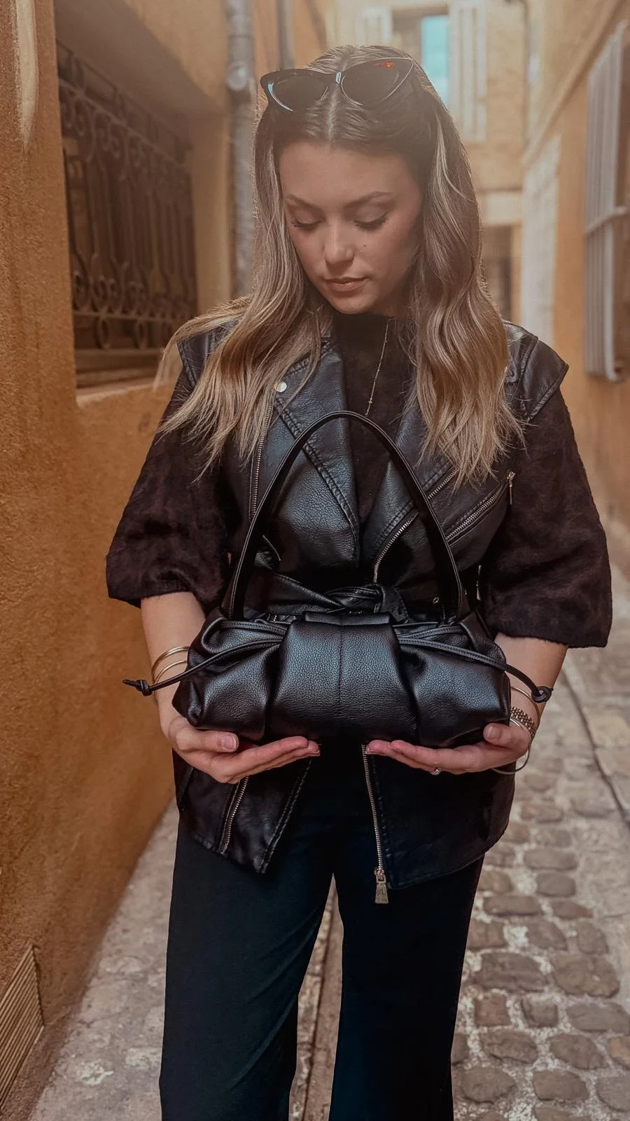 Sac Cuir Noir - Aline
