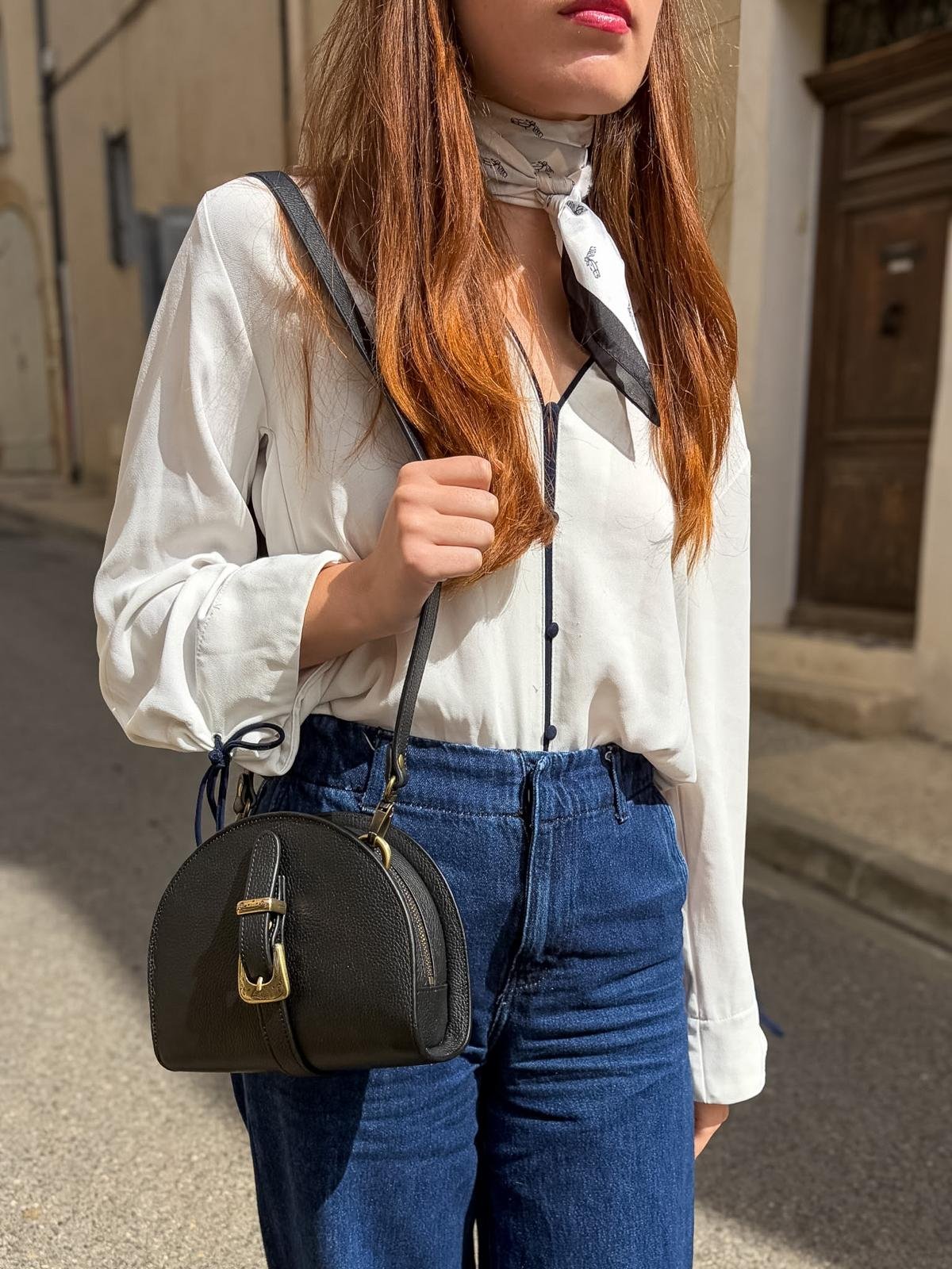 Sac original en cuir noir